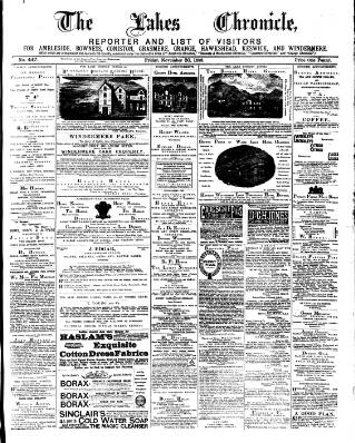cover page of Lakes Chronicle and Reporter published on November 30, 1883