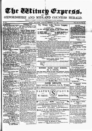 cover page of Witney Express and Oxfordshire and Midland Counties Herald published on September 18, 1879