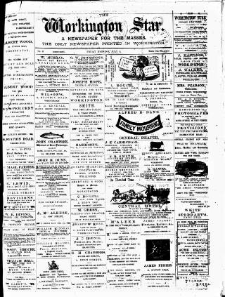 cover page of Workington Star published on July 6, 1888