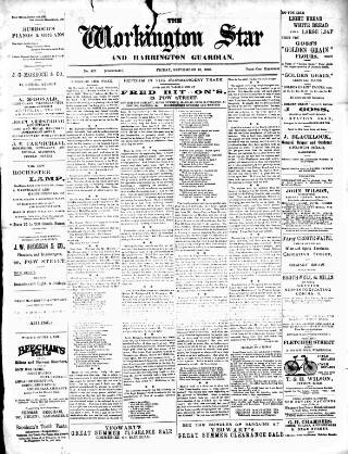 cover page of Workington Star published on September 18, 1896