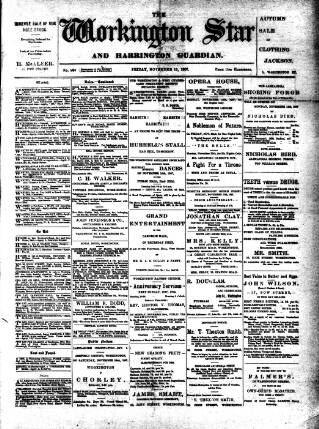 cover page of Workington Star published on November 15, 1907