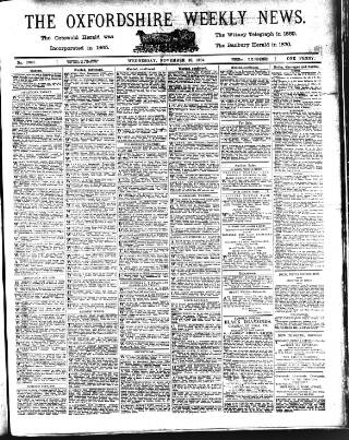 cover page of Oxfordshire Weekly News published on November 30, 1904