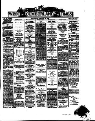 cover page of West Cumberland Times published on February 28, 1883