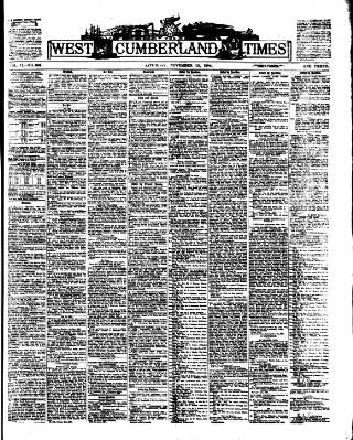 cover page of West Cumberland Times published on November 15, 1884