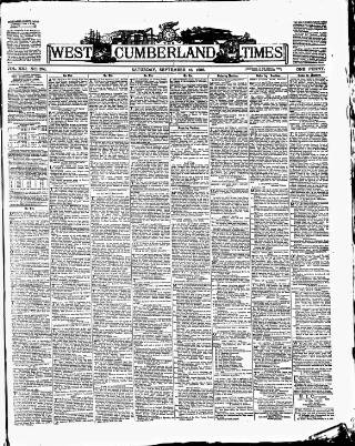 cover page of West Cumberland Times published on September 18, 1886