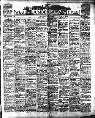 cover page of West Cumberland Times published on July 6, 1889