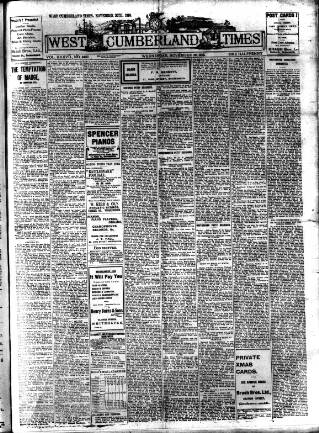 cover page of West Cumberland Times published on November 30, 1910