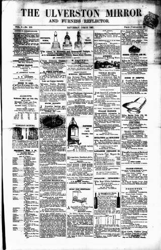 cover page of Ulverston Mirror and Furness Reflector published on July 6, 1867