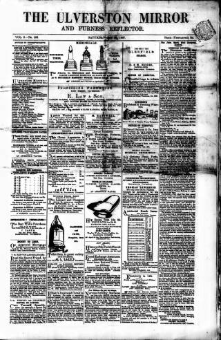 cover page of Ulverston Mirror and Furness Reflector published on November 30, 1867