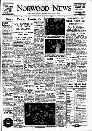 cover page of Norwood News published on July 6, 1951