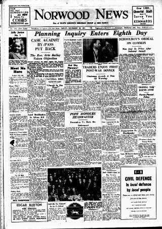 cover page of Norwood News published on November 30, 1951