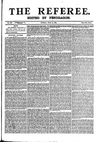 cover page of The Referee published on July 6, 1884