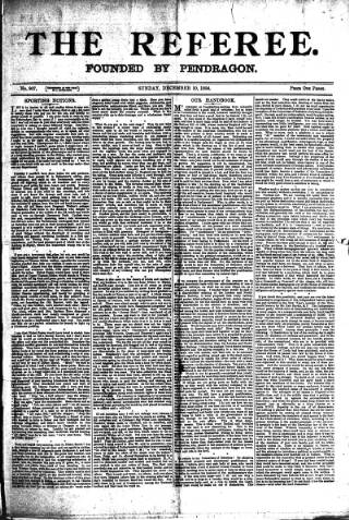 cover page of The Referee published on December 30, 1894