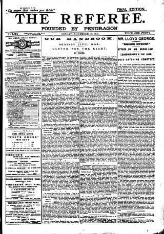 cover page of The Referee published on November 30, 1913