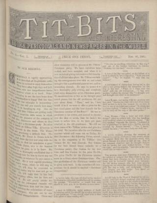 cover page of Tit-bits published on November 26, 1881