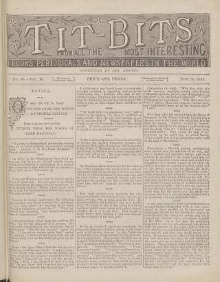 cover page of Tit-bits published on June 24, 1882
