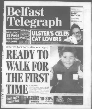 cover page of Belfast Telegraph published on February 28, 2007