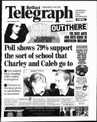 cover page of Belfast Telegraph published on February 28, 2013