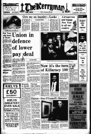cover page of Kerryman published on December 30, 1988
