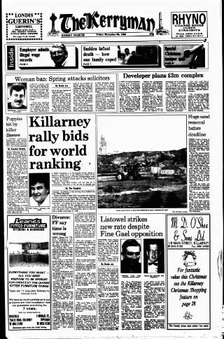 cover page of Kerryman published on November 30, 1990