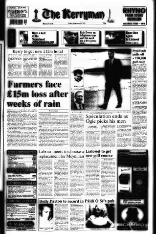 cover page of Kerryman published on September 18, 1992