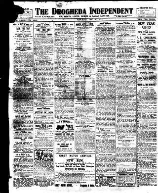 cover page of Drogheda Independent published on December 30, 1922