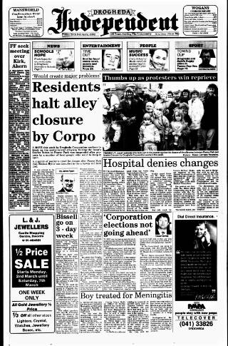 cover page of Drogheda Independent published on February 28, 1992