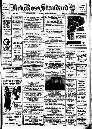 cover page of New Ross Standard published on November 30, 1968