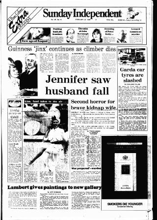 cover page of Sunday Independent (Dublin) published on February 28, 1988