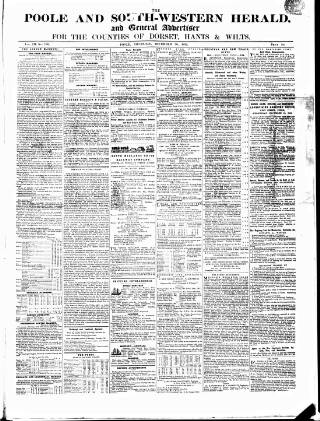 cover page of Poole & Dorset Herald published on December 30, 1852