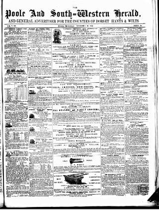cover page of Poole & Dorset Herald published on November 30, 1854