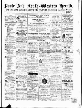 cover page of Poole & Dorset Herald published on December 30, 1858