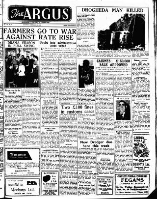 cover page of Drogheda Argus and Leinster Journal published on February 28, 1959
