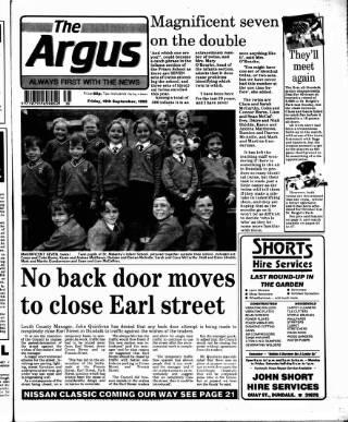 cover page of Drogheda Argus and Leinster Journal published on September 18, 1992