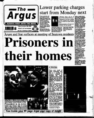 cover page of Drogheda Argus and Leinster Journal published on November 30, 2001