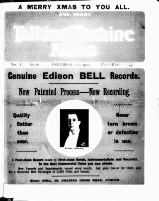 cover page of Talking Machine News published on December 16, 1907
