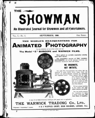 cover page of The Showman published on September 1, 1900