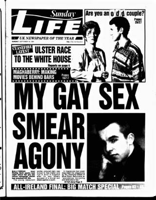cover page of Sunday Life published on September 18, 1994