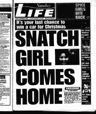 cover page of Sunday Life published on November 30, 1997