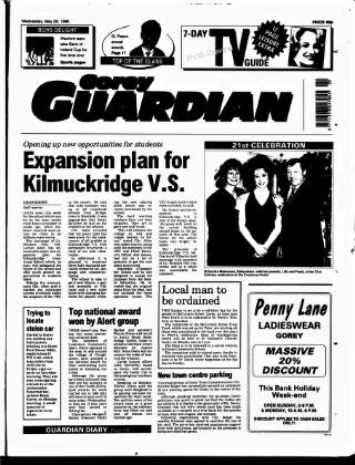 cover page of Gorey Guardian published on May 29, 1996