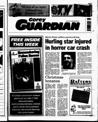 cover page of Gorey Guardian published on December 30, 1998