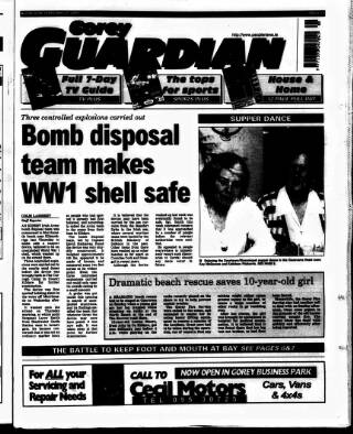 cover page of Gorey Guardian published on February 28, 2001