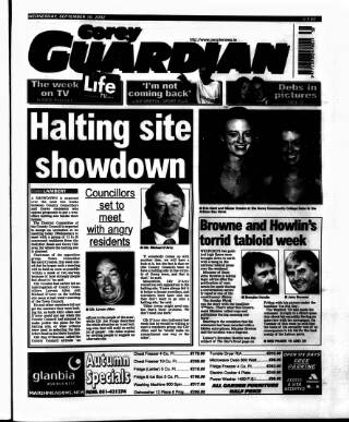 cover page of Gorey Guardian published on September 18, 2002