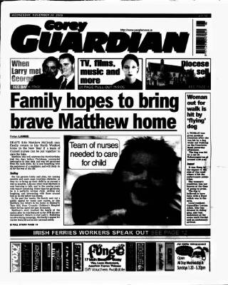 cover page of Gorey Guardian published on November 30, 2005