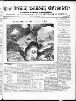 cover page of Bell's Penny Dispatch published on September 18, 1842