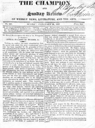 cover page of Champion (London) published on February 28, 1819