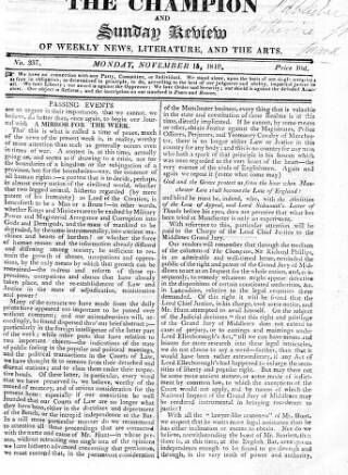 cover page of Champion (London) published on November 15, 1819