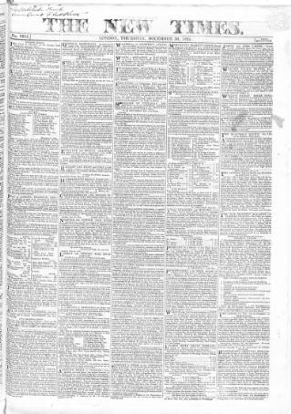 cover page of New Times (London) published on December 30, 1824