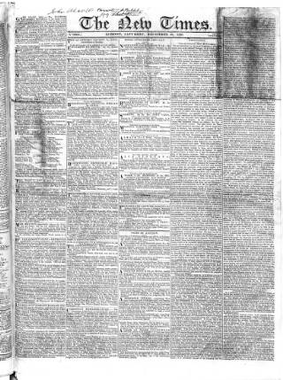 cover page of New Times (London) published on December 30, 1826