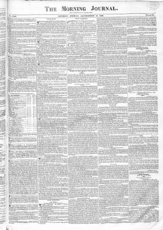 cover page of New Times (London) published on September 18, 1829